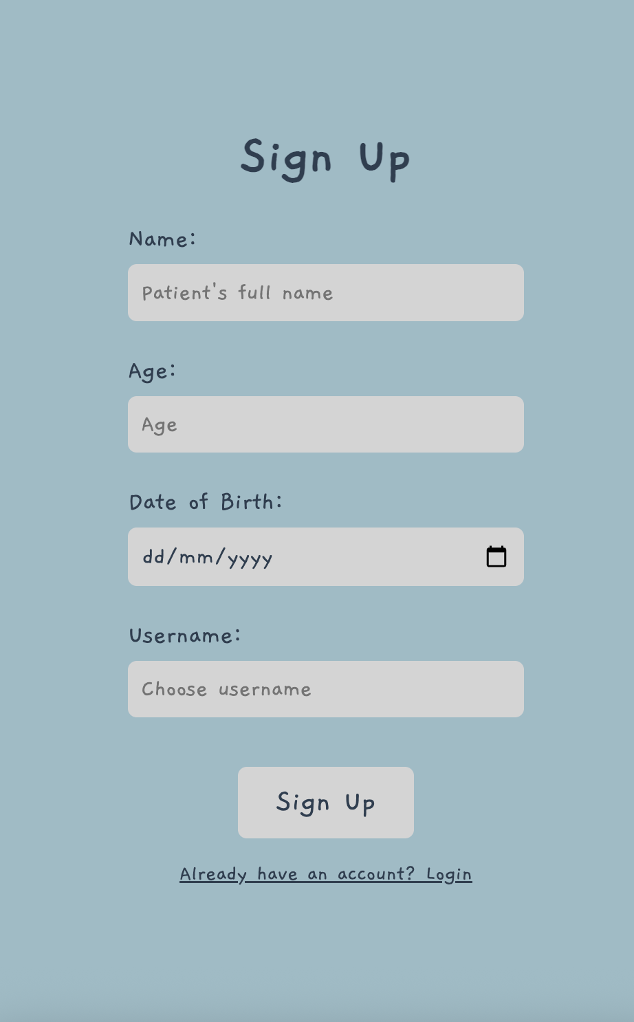 Caretaker Sign Up